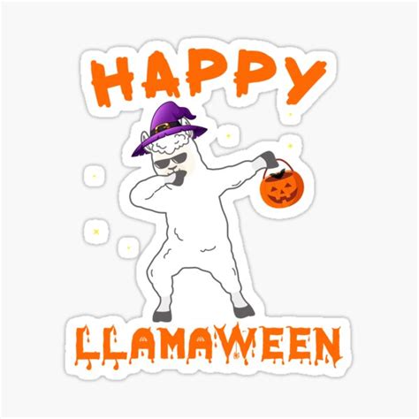 Happy Llamaween Halloween Funny Llama Costume Sticker For Sale By