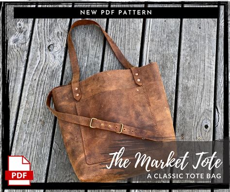 Leather Tote Pdf Pattern Leather Crossbody Tote Bag Purse Digital