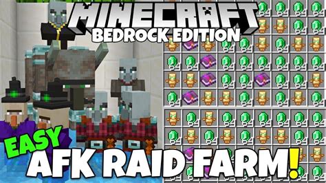 Minecraft Bedrock Fully AFK RAID FARM Improved 1 500 Emeralds Hr