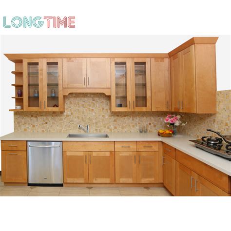 Classical Design Natural Maple Shaker Kitchen Cabinet Made In China