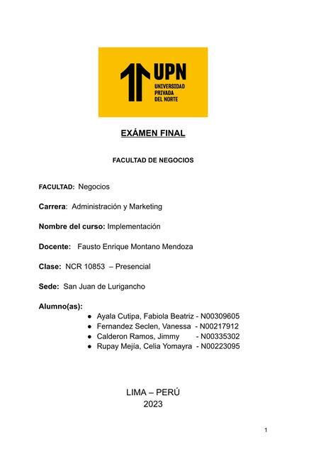 Examen Final Implementaci N Vanessa Udocz