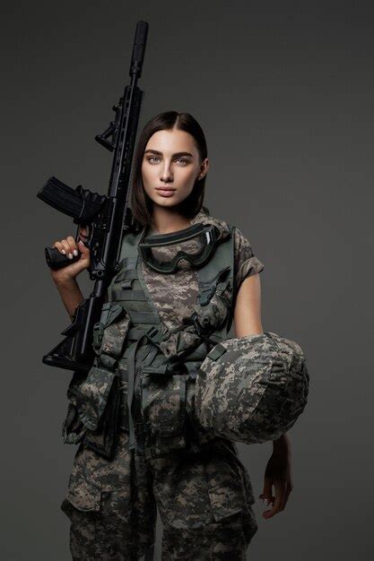 Premium Photo | Stunning female soldier wearing a military uniform