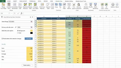 How To Count And Sum Cells By Color In Excel Youtube Images