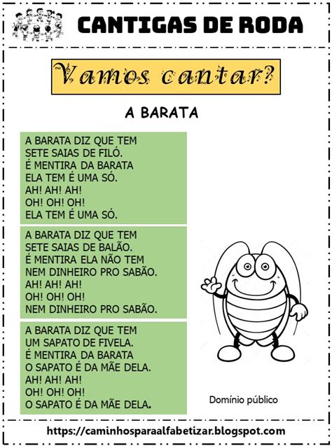 Cantigas De Roda Letra - CAMINHOS PARA ALFABETIZAR: CANTIGAS DE RODA