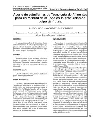 Aporte De Estudiantes De Tecnologia De Alimentos Para Un Manual De