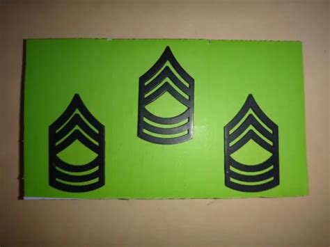 Three Us Army Master Sergeant Rank Metal Subdued Cap And Collar