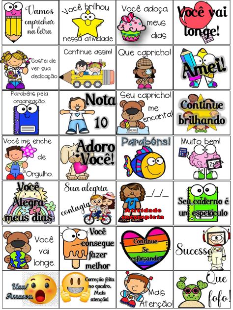 Adesivos De Incentivo Para Alunos Para Imprimir - Adesivos de Incentivo Escolar para Imprimir | PDF