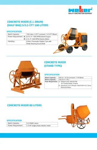 Weber Hydraulic Hopper Concrete Mixer Model Name Number WHH1000