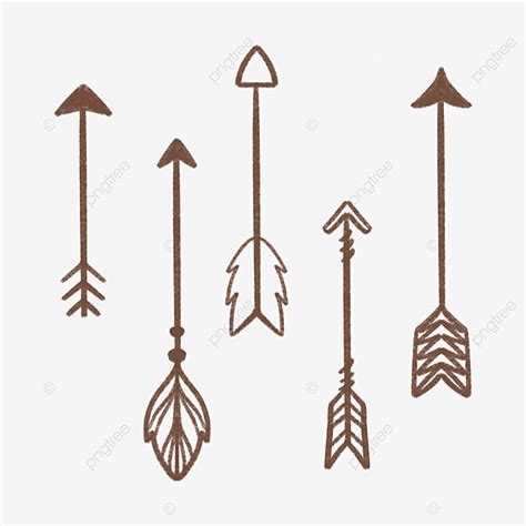 Brown Aesthetic PNG Picture, Simple Brown Aesthetic Arrow Set Bundle In ...