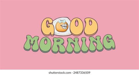 Good Morning Quote Cute Egg Character Stock Vector Royalty Free