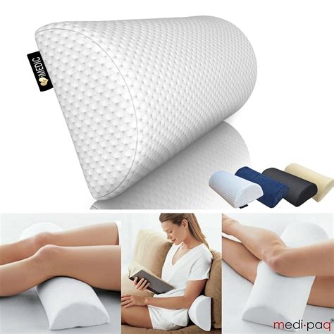 Knee Pillow Half Moon Cushion Extra Firm Side Sleeper Memory Foam Back