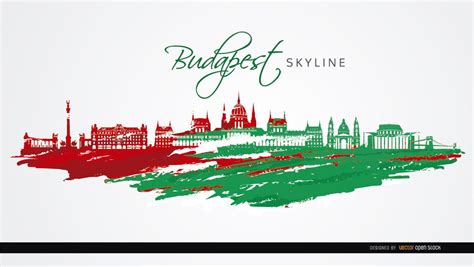 Budapest City Monuments Flag Colors Vector Download