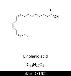 Omega 3 Unsaturated Fatty Acid Alpha Linolenic Acid Molecular Model