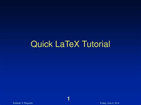 quick latex tutorial powerpoint    id