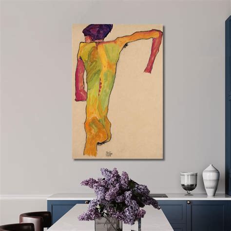 Male Nude Propping Himself Up Egon Schiele Canvas Print