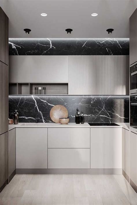Cor Nude O que é Dicas e 50 Fotos de Decoração Cozinha minimalista Estilos de armário de