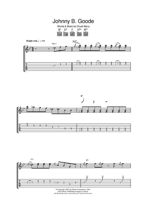 Johnny B. Goode" Sheet Music by Chuck Berry for Guitar Tab - Sheet ...