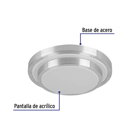 Luminario LED 18W plafón decorativo metálico luz día BASIC Luminarios