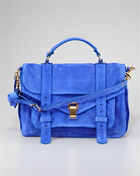 Proenza Schouler Ps1 Suede Medium Satchel Bag Cobalt In Blue Cobalt