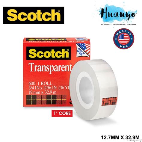 3m Scotch 600 Transparent Adhesive Tape 19mm X 33m