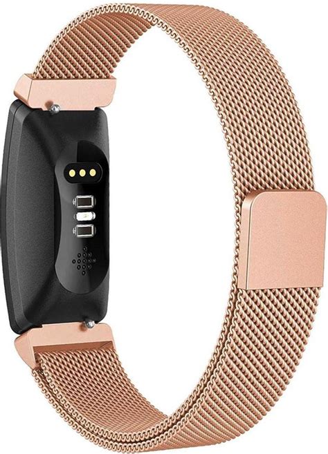 Yono Bandje Geschikt Voor Fitbit Inspire Hr Milanees Rose Gold