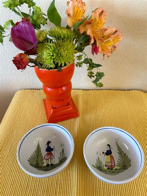 Vintage Quimper Faience Pottery Bowls - Etsy