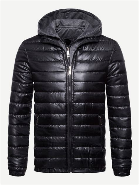 Men Solid Hooded Puffer Coat Check Out This Men Solid Hooded Puffer