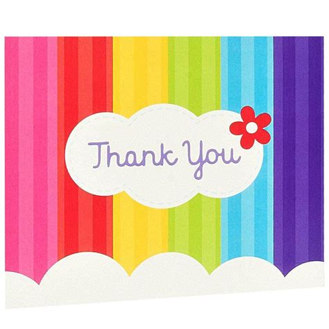 Rainbow Wishes Thank You Notes Thank You Notes Thank U Cards Party