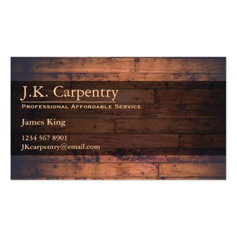 Professional Builder Carpenter Business Card Zazzle