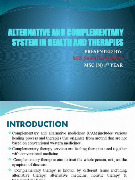 Alternative And Complementary System In Health And Therapies Pdf