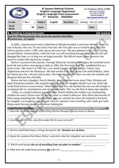 Final Exam Esl Worksheet By Deemah