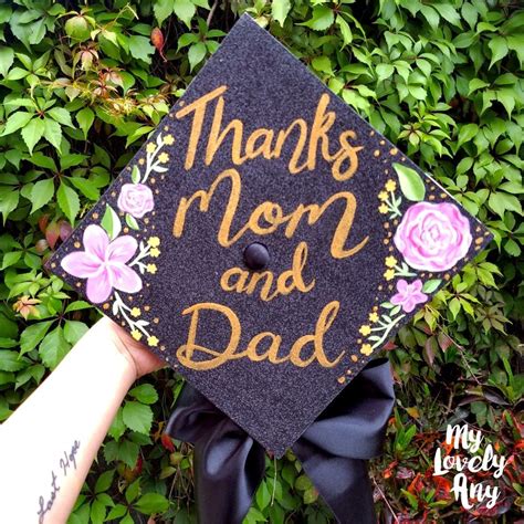 Flowers Grad Cap Grad Cap Moms Graduation Graduation Cap