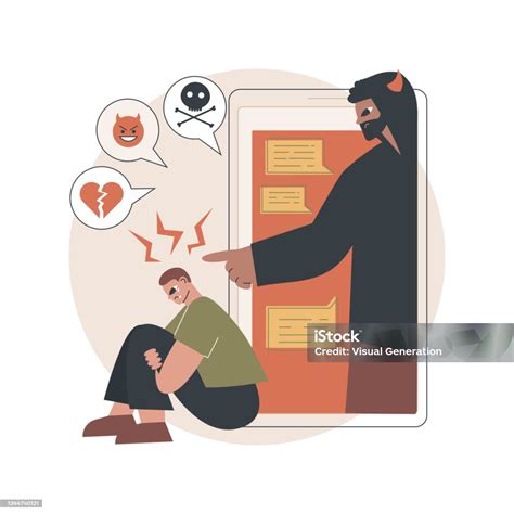 ilustrasi vektor konsep abstrak cyberbullying ilustrasi stok