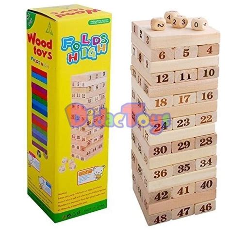 Juego De Equilibrio Jenga De Madera De 48 Pcs Didactoys Juguetes