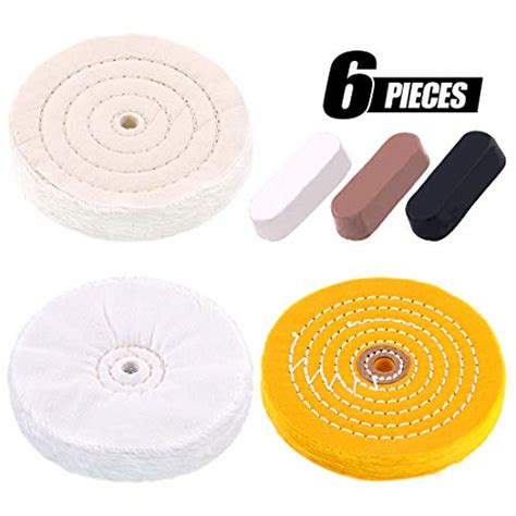 Swpeet 6Pcs 6 Inch Professional Buffing Polishing Wheels With 3 Colors