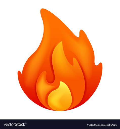 D Fire Flame Royalty Free Vector Image Vectorstock