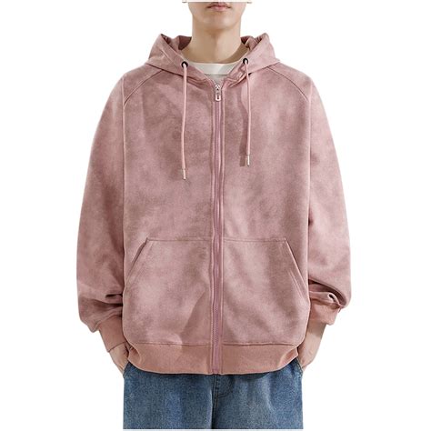 Timoontee Cardigan Hooded Sweatshirts for Men Loose Fit Long Sleeve