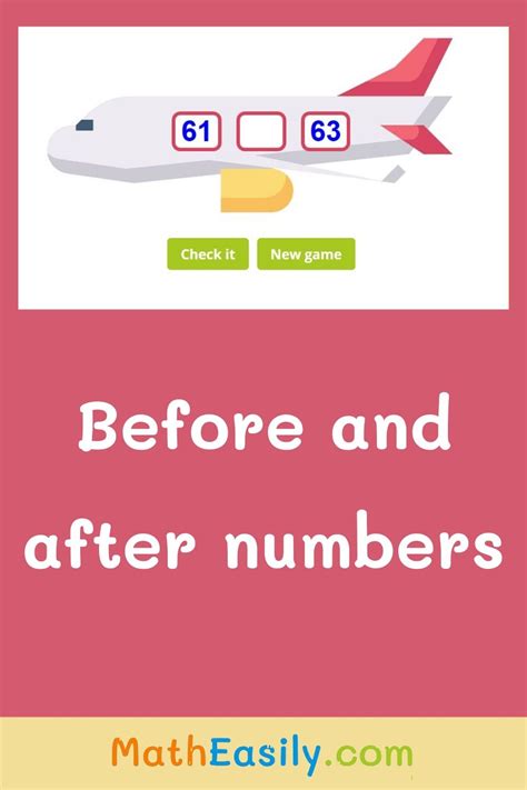 Before and after numbers game online + worksheets