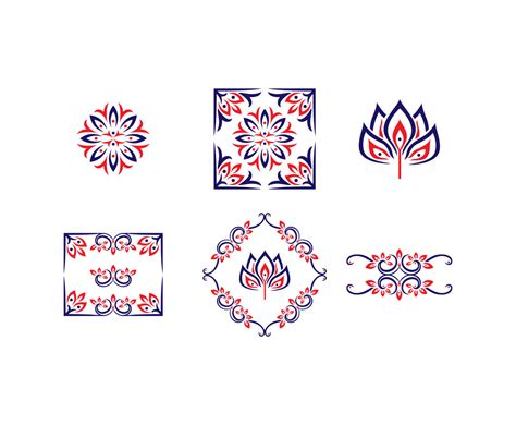 Thai Ornament Vector Set Vector Art Graphics Freevector