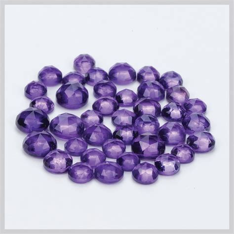 Amethyst Rose Cut Gemstones Round Mm The Bazaar