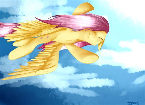 Safe Artist Baldmoose Fluttershy Female Flying Happy