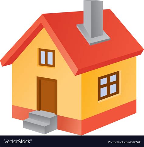 3d Home Icon Royalty Free Vector Image Vectorstock