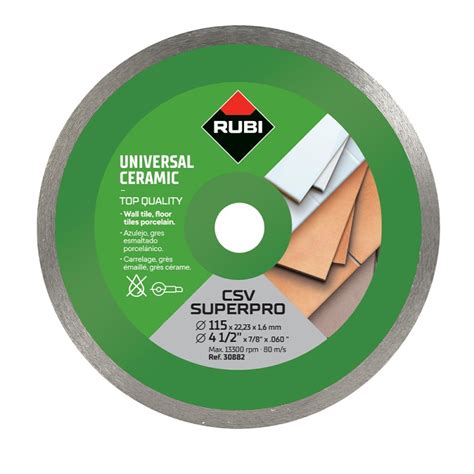 Disco Diamantado Continuo 4 1 2 115mm Cerámica Rubi CSV 115 SUPERPRO