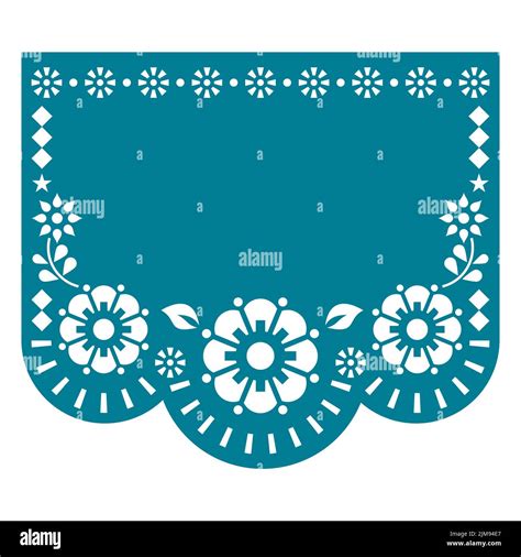 Papel Picado Vector Template Design Inspired By Traditional Cut Out