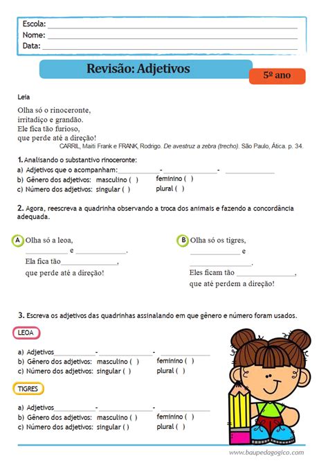 Lição De Portugues Para 5 Ano - 5 aulas de português - 5º ano - BAÚ PEDAGÓGICO