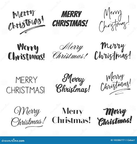 Merry Christmas Greetings Vector Overlay Set Stock Vector ...