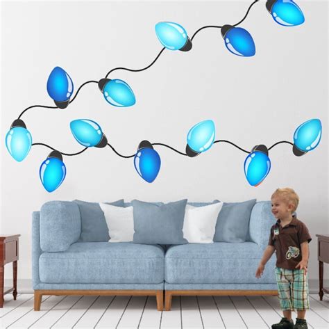 Reusable Holiday Wall Decal Big Christmas Lights For Walls Large Christmas Lights Christmas