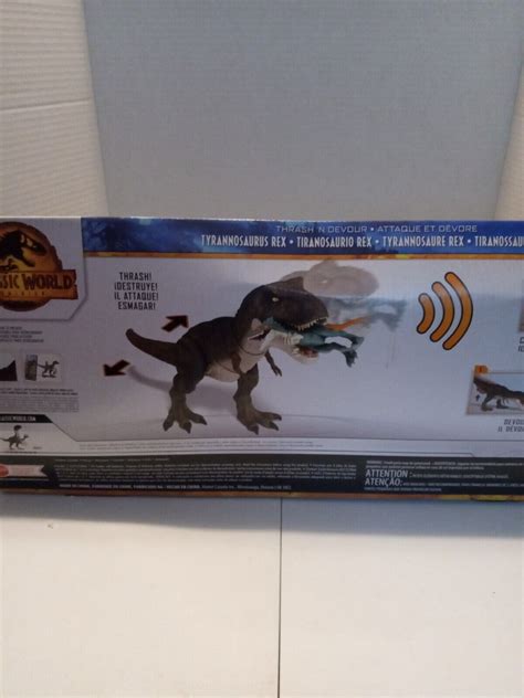 Jurassic World Dominion Thrash N Devour Tyrannosaurus Rex T Rex 21 Toy New 194735035403 Ebay