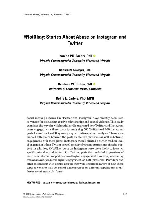 (PDF) #NotOkay: Stories about abuse on Instagram and Twitter.