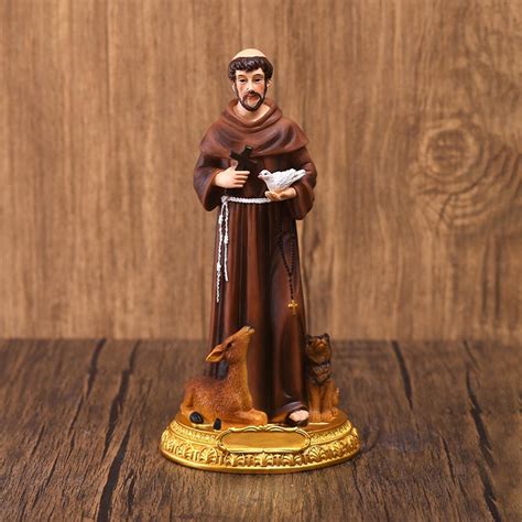 Saint Francis Statue Resin Hand Painted Small St Francis Statue Home Decor Ebay